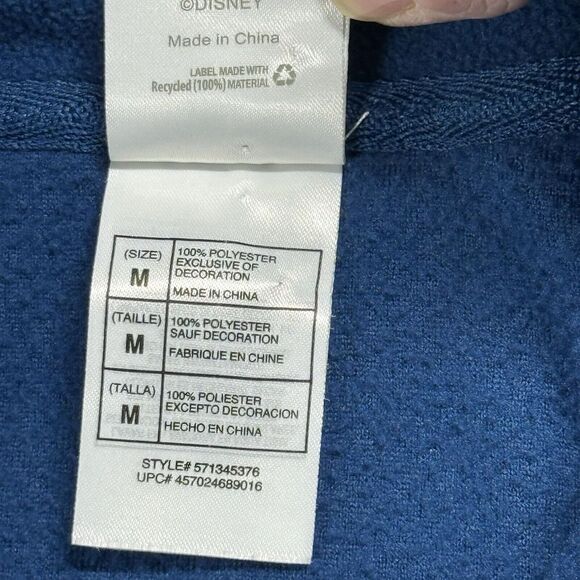 Disney Store Mickey Mouse Quarter Zip Blue Fleece Sweater Adult M - Picture 4 of 10